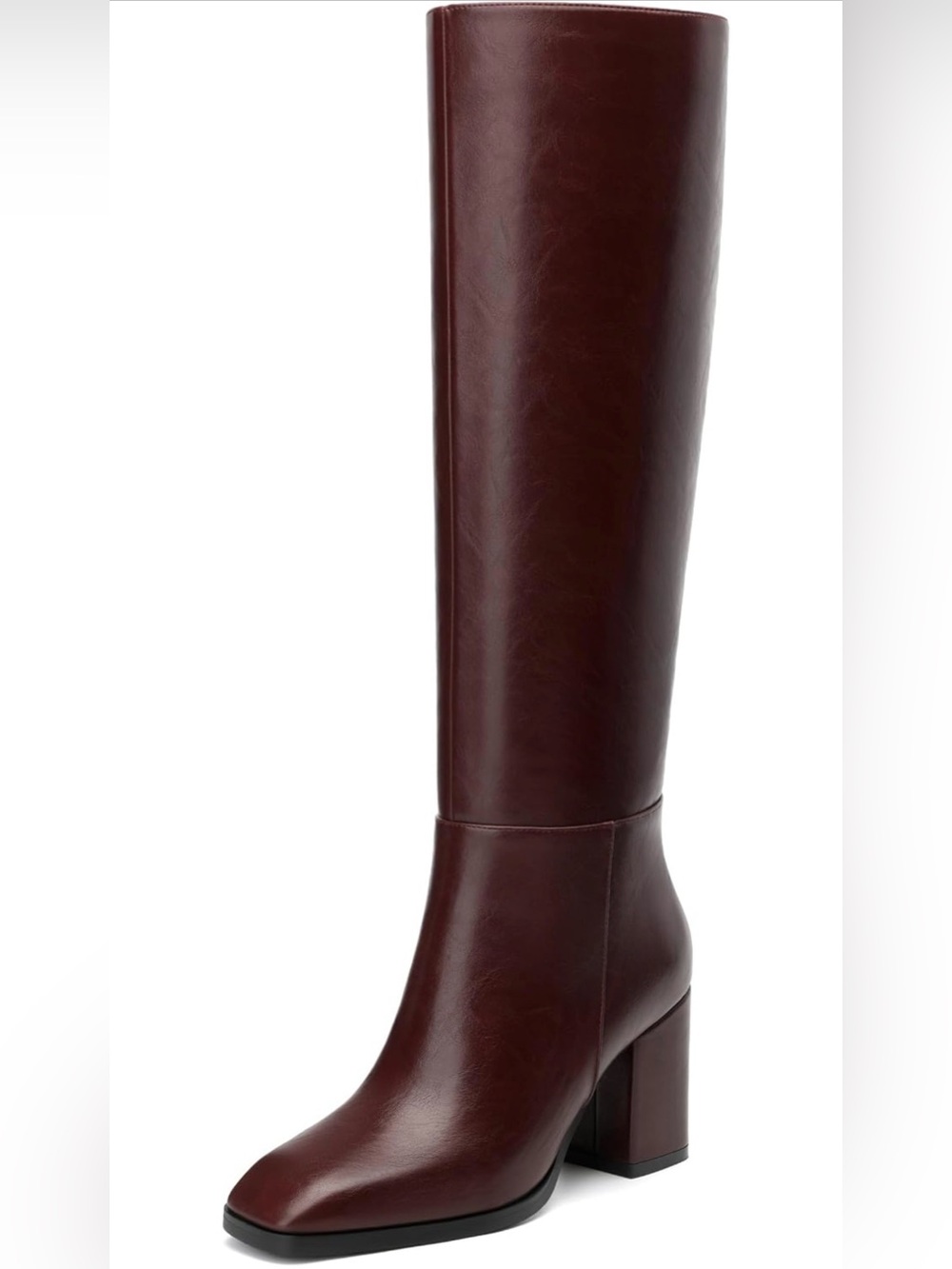 NUMALEO burgundy Brown boots- over the knee - Picture 3 of 8
